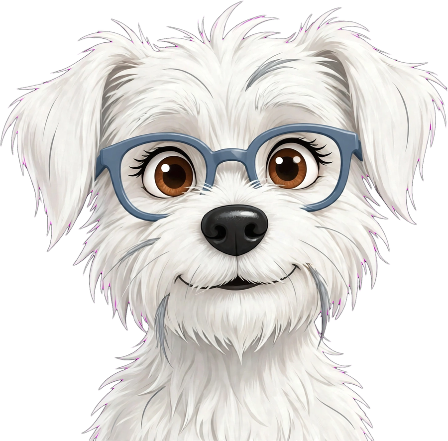 Edna, illustrated with glasses